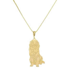 Gargantilha Pingente Golden Retriever Banhado A Ouro 18K