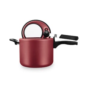 Panela de Pressão Antiaderente 4,5 Litros Com Visor Cereja