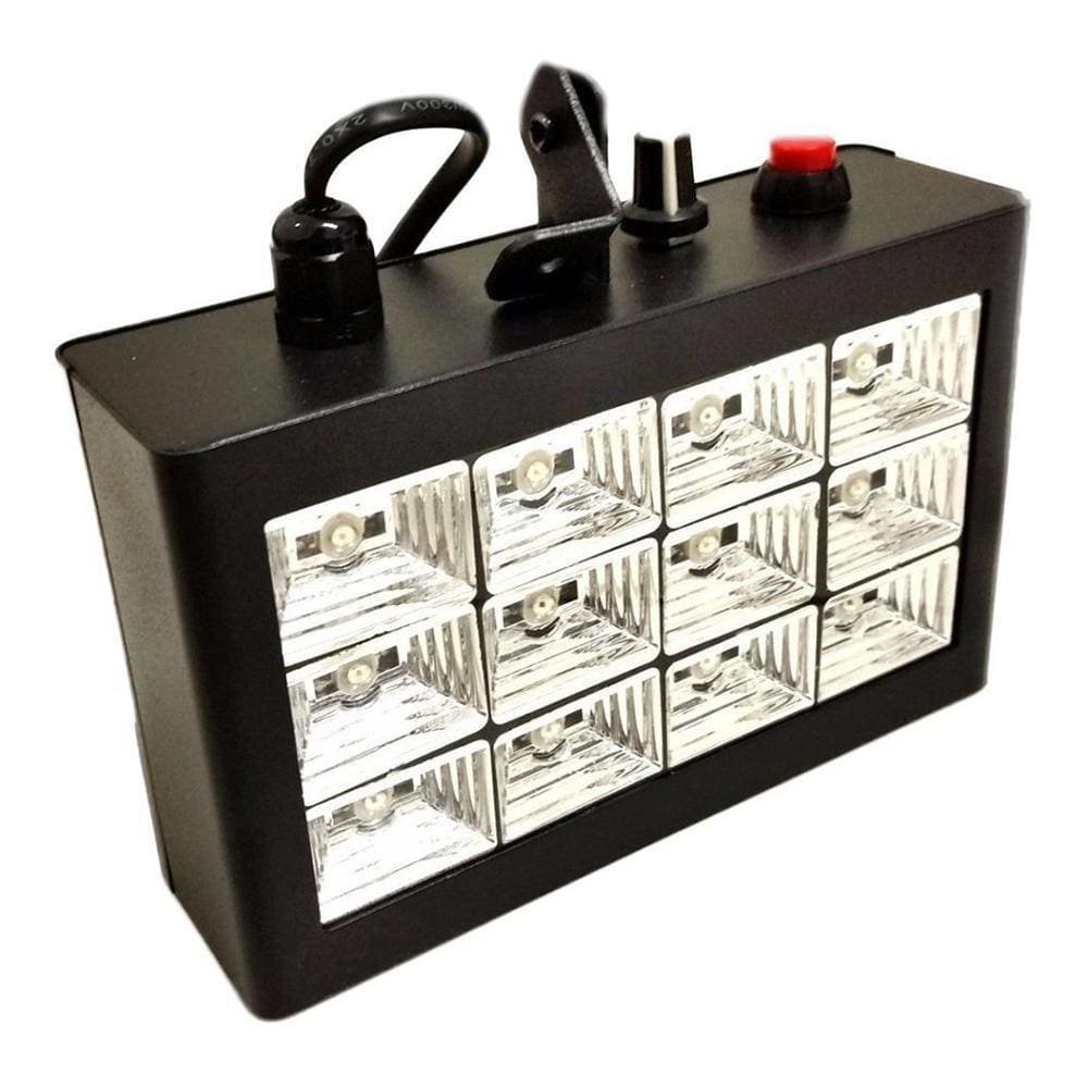 Strobo Branco Rítmico Alto Brilho Luz De Festa 12 Leds 15W
