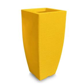 Vaso De Planta Quadrado Decorativo Polietileno 90X40 Amarelo