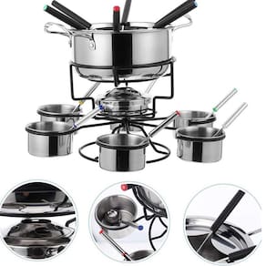 conjunto de Panela Para de Fondue Inox 22 Peças