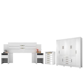 Conjunto Quarto De Casal Completo Trieste Branco