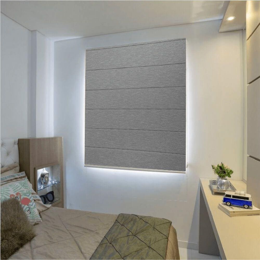 Persiana Romana Blackout Cinza - 1,40m x 1,50m