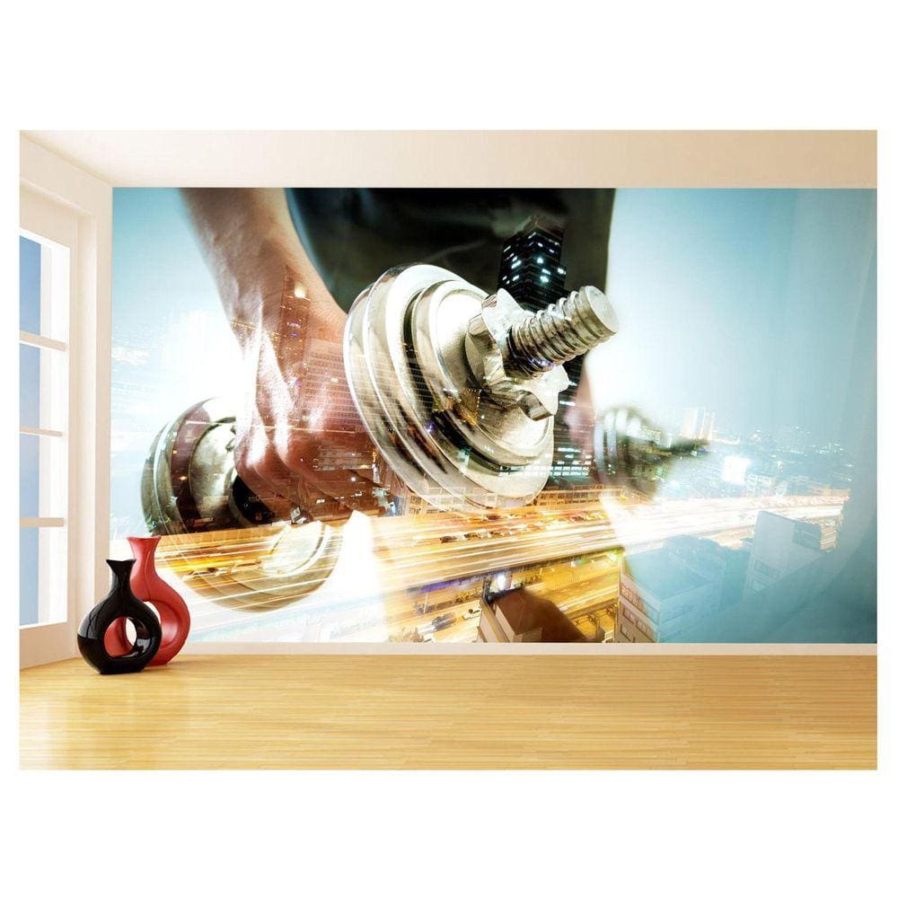Papel De Parede 3D Academia Exercício Crossfit 3,5M Aca25