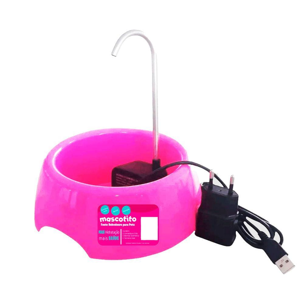 Fonte Bebedouro Mascotito  Bivolt Rosa
