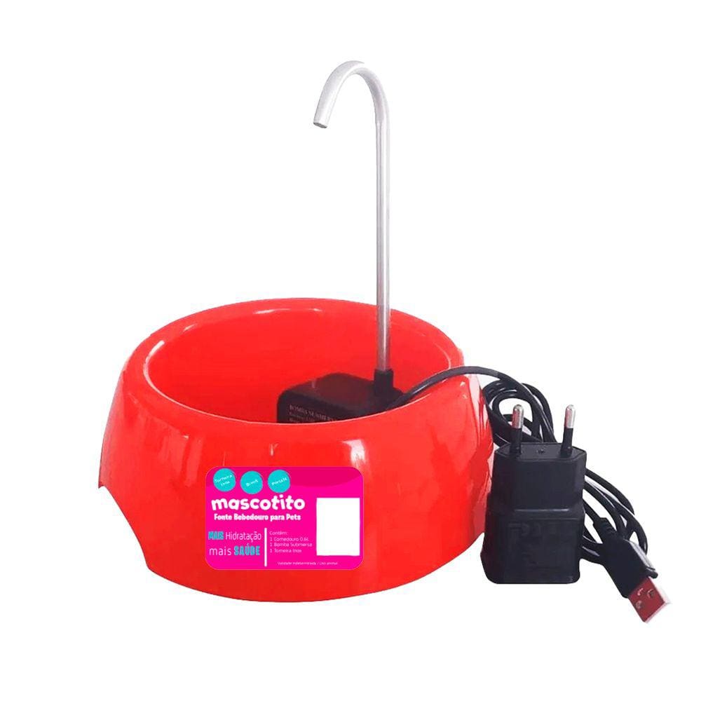 Fonte Bebedouro Mascotito  Bivolt Vermelho