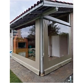 Toldo Cortina Bege c/ visor - 2,70m x 2,00m - kit completo