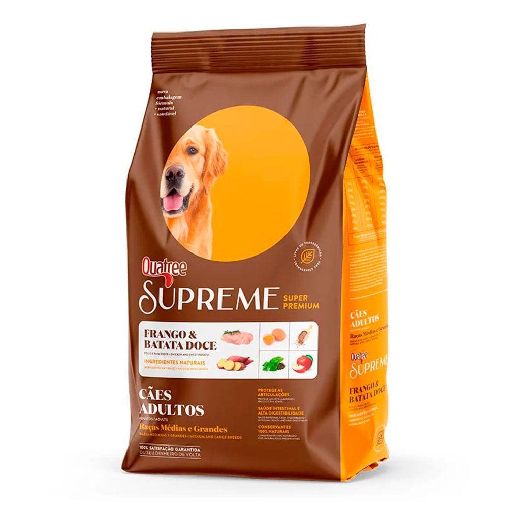 Raçao Quatree Supreme Caes Adultos Raças Med/Grd 15Kg