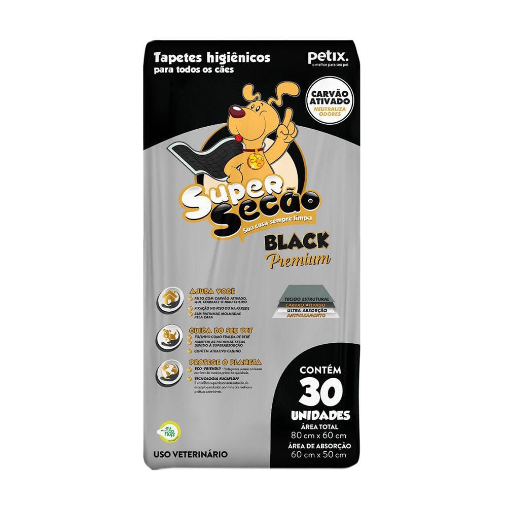 Tapete Higienico Caes Super Secao Black Premium C/30 Unidades