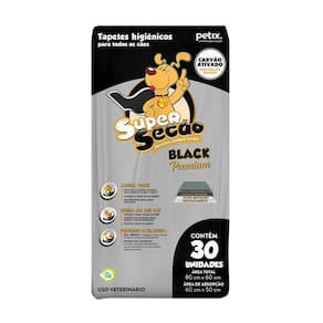 Tapete Higienico Caes Super Secao Black Premium C/30 Unidades