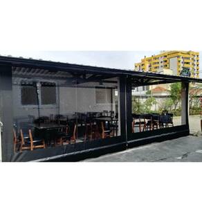 Toldo Cortina Preto c/ visor - 3,50m x 2,40m - kit completo