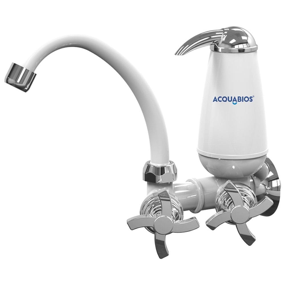 Torneira com filtro bica móvel de parede quadriseta - Acqua E05 - Acquabios (Branco)