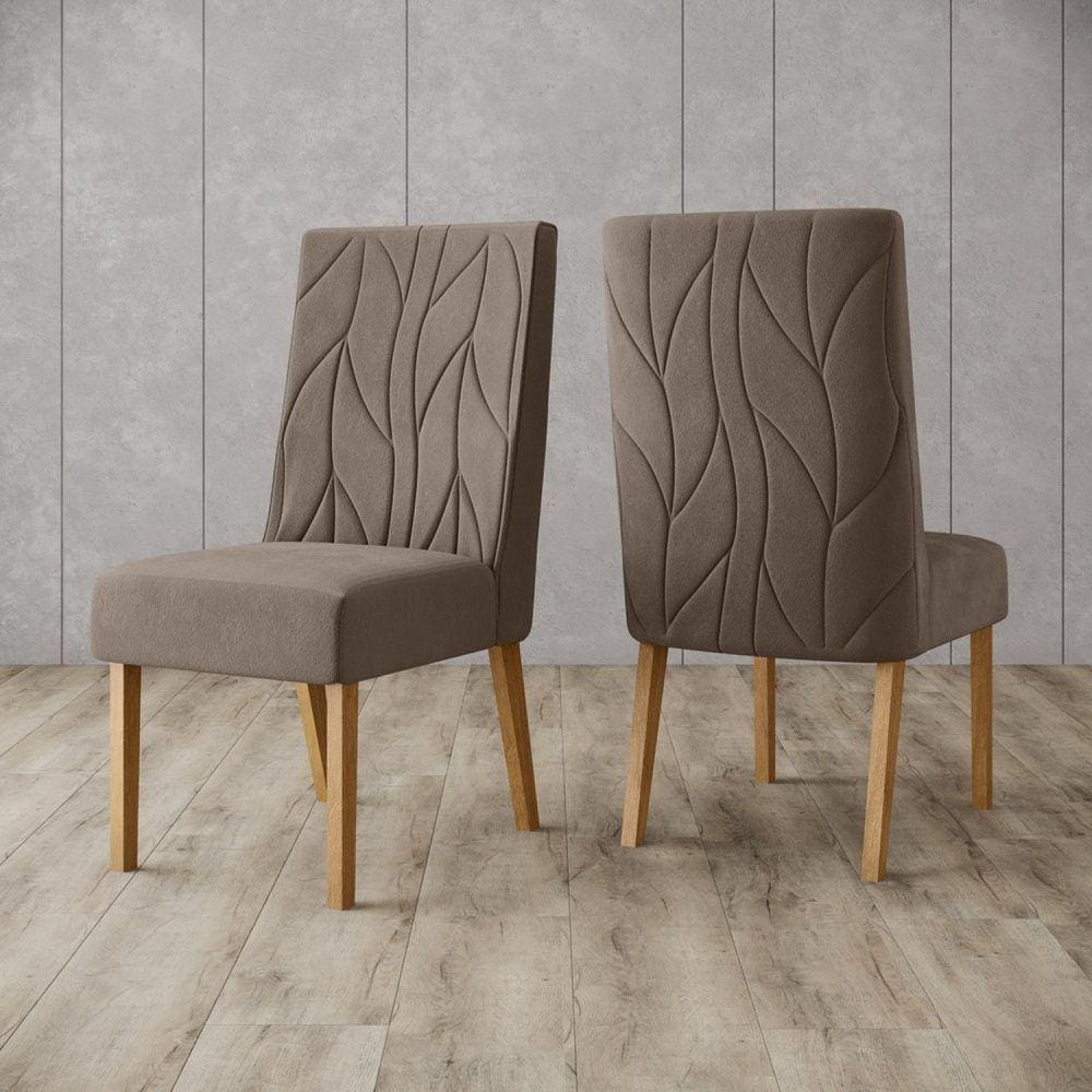 Kit 2 Cadeiras Eloá Marrom/Marrom Amêndoa