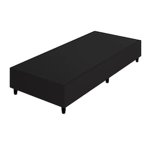 Base Box Solteiro Reforçado Arte Cúbica Estofados Itália 37x88x188cm Preto