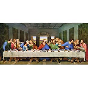Quadro Santa Ceia Vintage Jesus Cristo 100X50Cm Tela Canvas