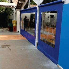 Toldo Cortina Azul c/ visor - 2,50m x 3,20m - kit completo