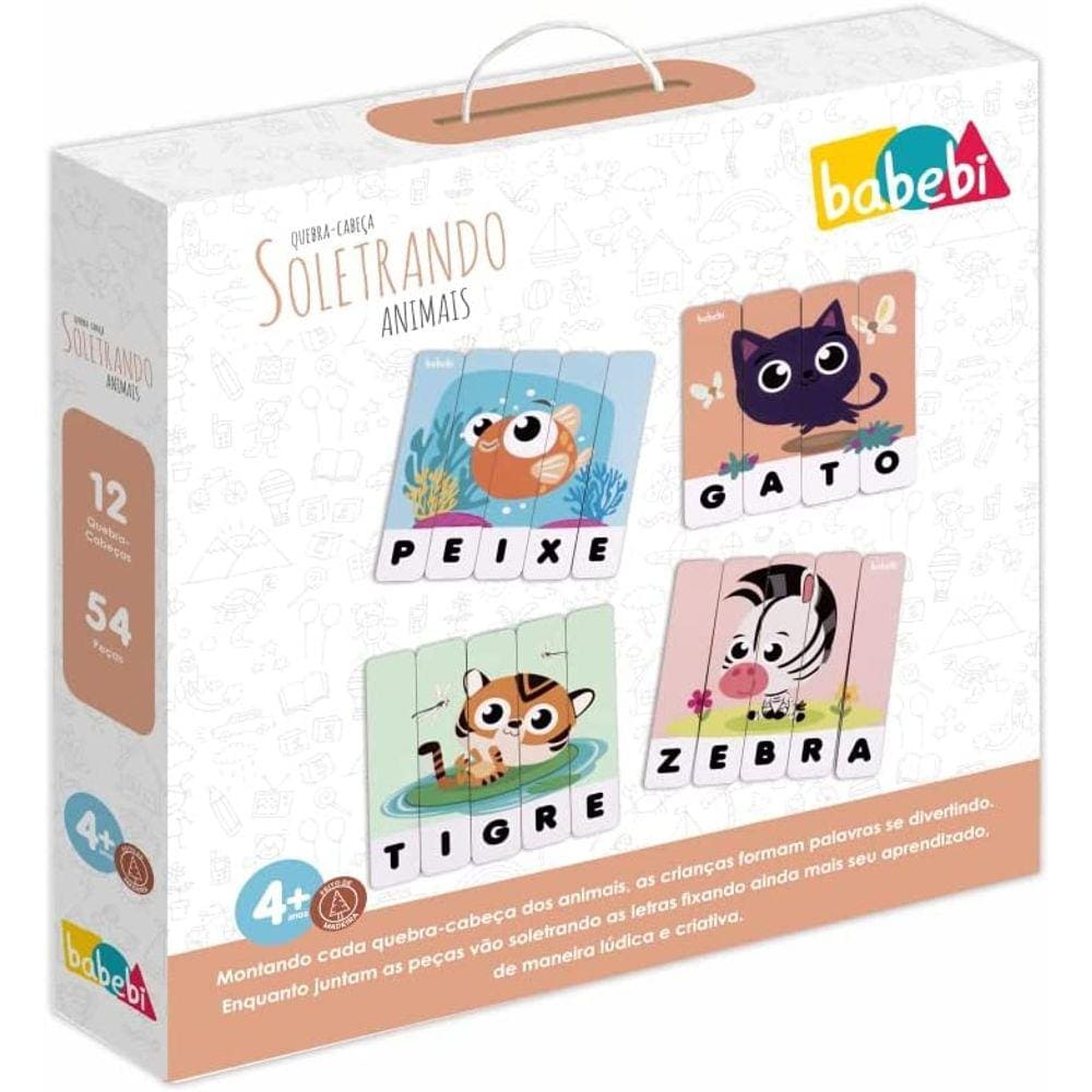 Quebra Cabeça Soletrando Animais