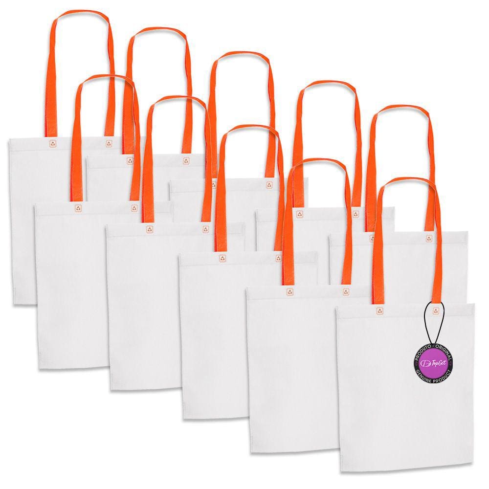 Kit 10x Sacola Ecobag em TNT Premium 33x39cm Termo Selado Sisco TopGet