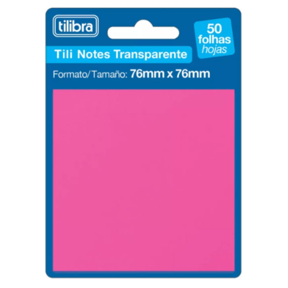 Bloco Adesivo Tili Notes Rosa 76x76 mm 50 Fls Tilibra