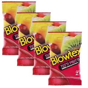 Kit 4 Pacotes  Preservativo Blowtex Tutti-Frutti C/ 3 Unidades Cada