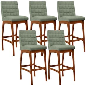 Kit 05 Banquetas Alta Para Cozinha Sala De Jantar Fixa Mila B04 Bouclê Oliva