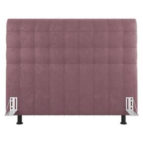 Cabeceira Cama Box Casal King Size Dahlia 195Cm Com Frame Veludo Rosê - Abmaza