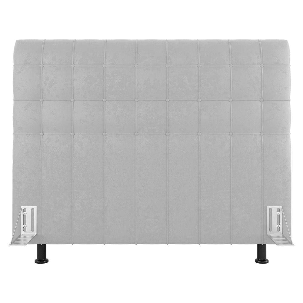 Cabeceira Cama Box Solteiro Dahlia 90Cm Com Frame Sintético Branco - Abmaza