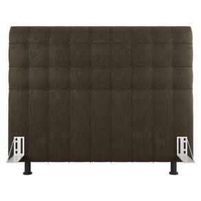 Cabeceira Cama Box Casal Queen Size Dahlia 160Cm Com Frame Suede Marrom - Abmaza