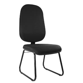 Cadeira Presidente Base Fixa Sky Metal Wood Design Preto