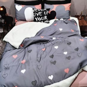 Kit Coberdrom Super King Sherpa Com 2 Fronhas Love Designer
