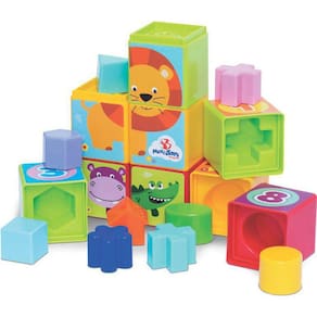 Kit De Brinquedos Educativos Cubinhos 5 Em 1 + Empilha