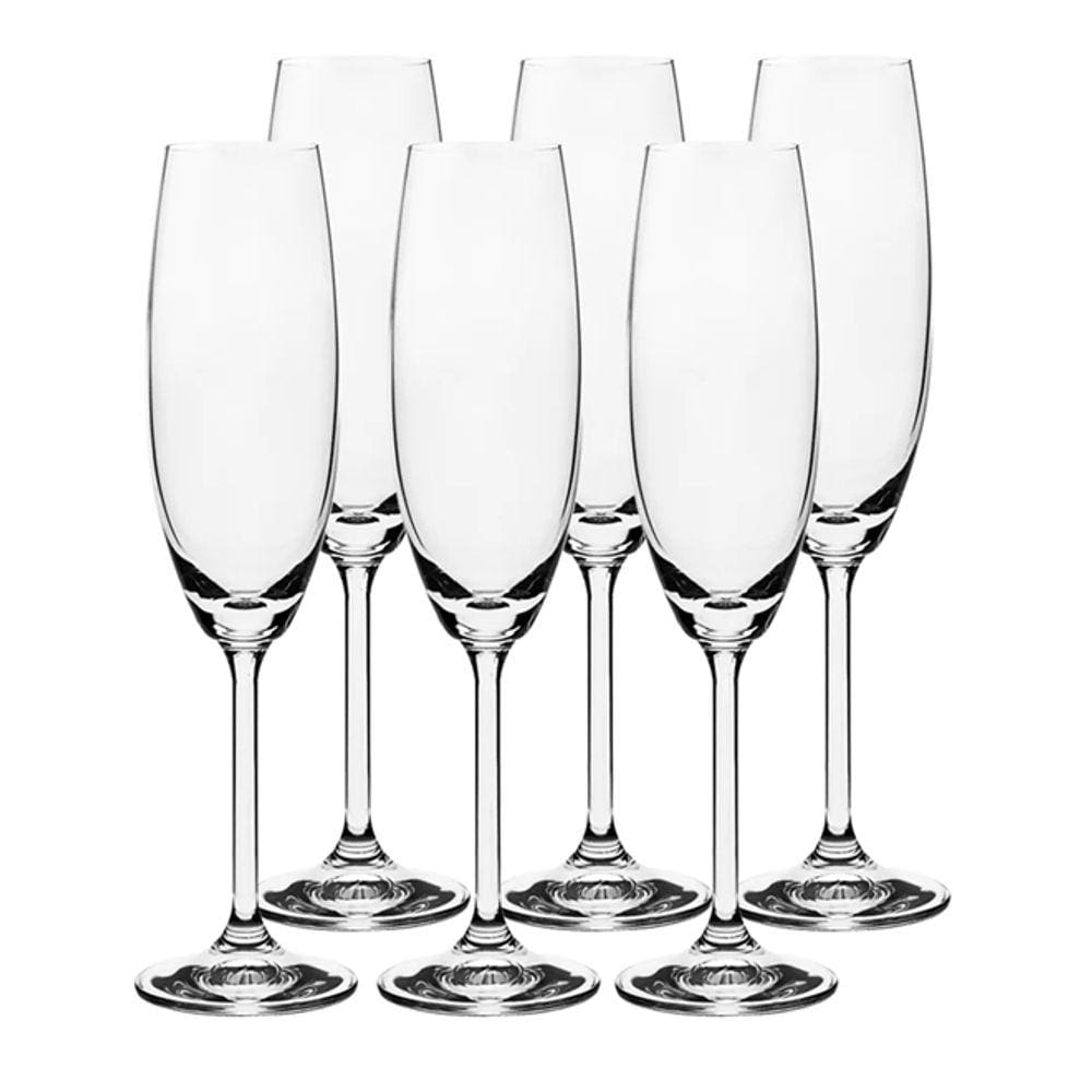Jogo De 6 Tacas Gastro P/ Champanhe Em Cristal Ecologico 220Ml