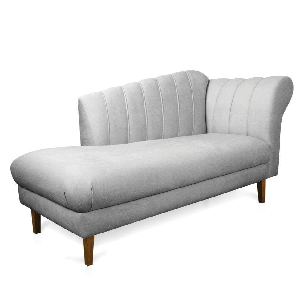 Divã Recife Suede 165 Cm Pés Chanfrado Castanho - D`rossi Cor Cinza