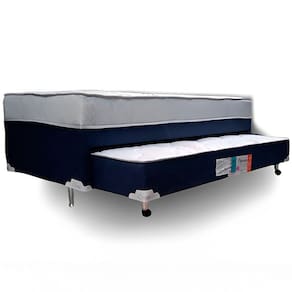 Bibox Premium Solteiro 88X188X51Cm Azul Com Branco