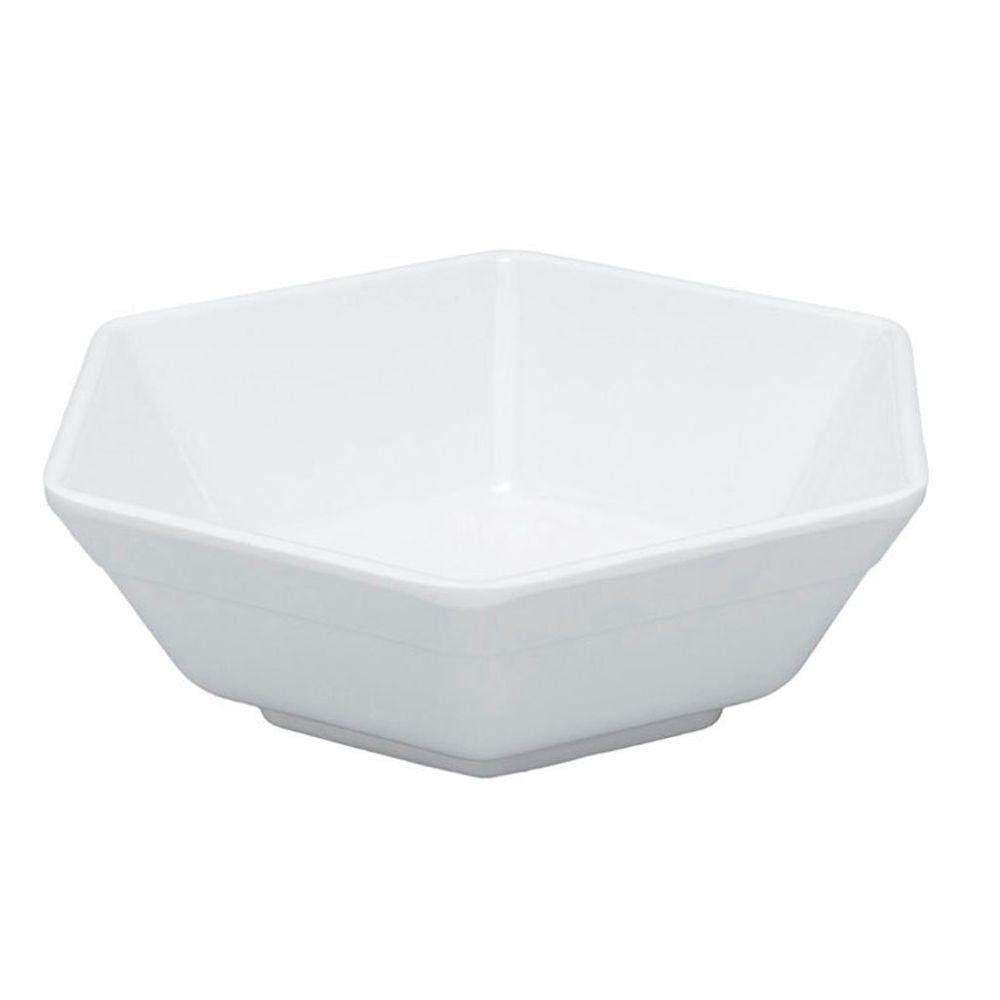 Kit 02 Tigelas Melamina Hexagonal Branca 1 Litro