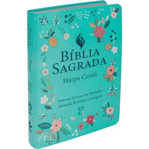 Bíblia Com Harpa Cristã E Letra Grande Floral