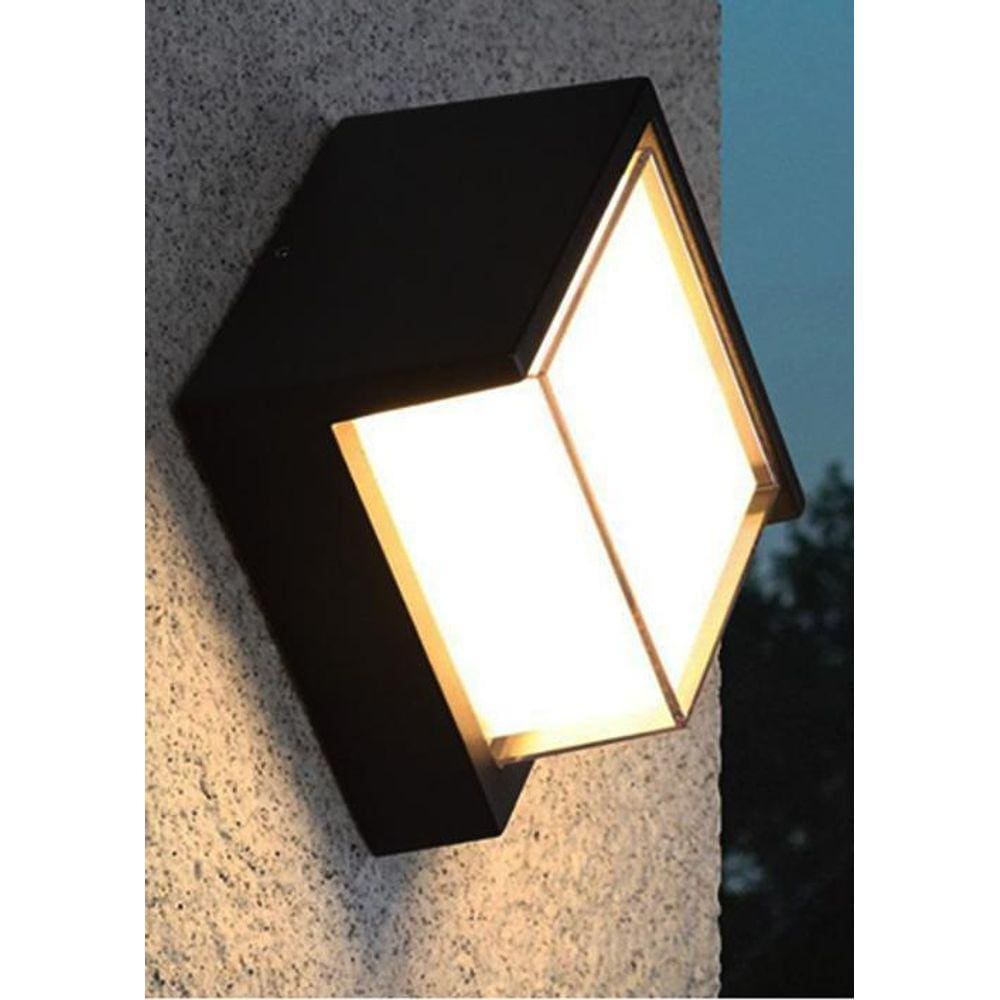 Arandela Moderna Quadrada Iglu Externa Preta 12W 3000K Luz