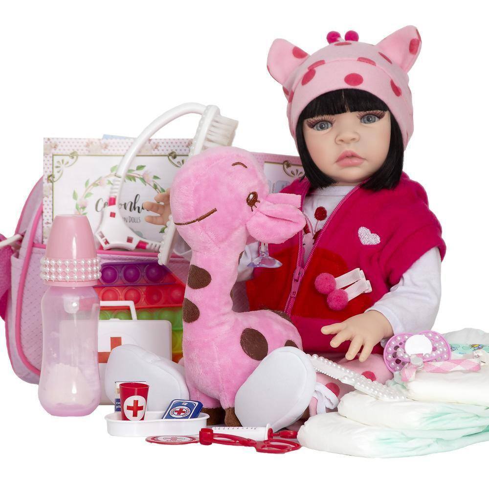 Roupa Para Boneca Bebê Reborn Coelho Com Bolinha Rosa - Shiny Toys