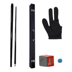 Kit Taco Rosca Preto Estojo Giz Sola Master Luva Sinuca