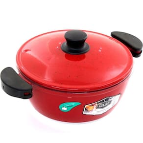 Panela 22cm Vermelho Resistente Gulê Em Alumínio 2,2 Litros