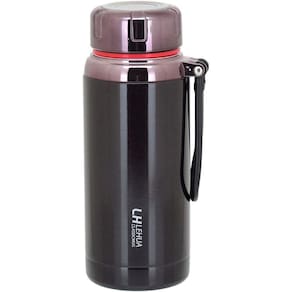 Lehua Garrafa Térmica 22X8X8Cm 600Ml Inox Preto Parede Dupla