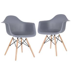 Kit 2 Cadeiras Charles Eames Eiffel Daw Clara Cinza Escuro