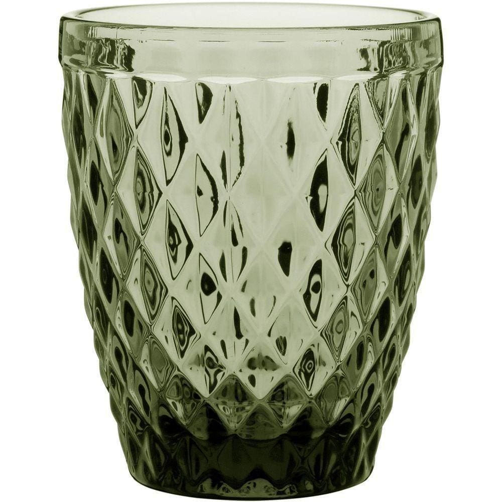 Copo Água 10X8X8Cm 270Ml Vidro Verde 6Pç
