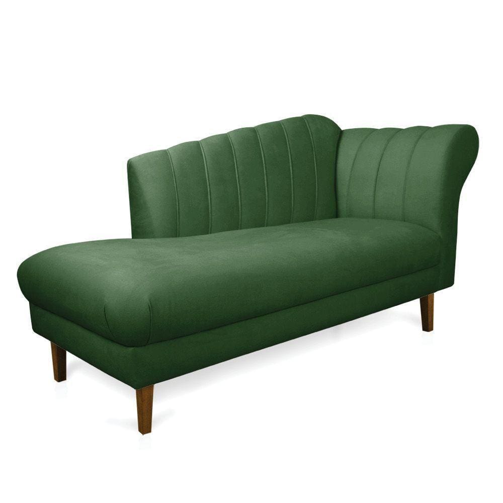 Divã Recife Suede 165 Cm Pés Chanfrado Castanho - D`rossi Cor Verde