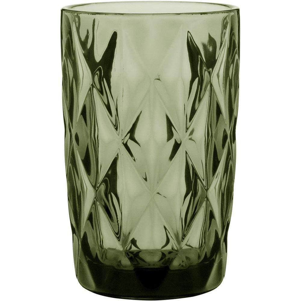 Copo Long Drink 13X8X8Cm 370Ml Vidro Verde 6Pç