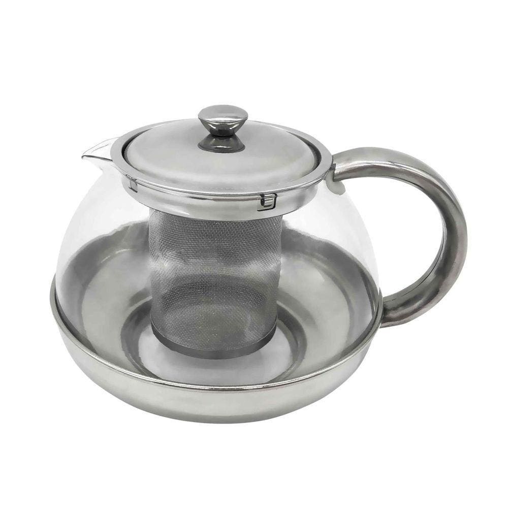 Bule Para Chá Com Infusor Vidro/inox 800ml
