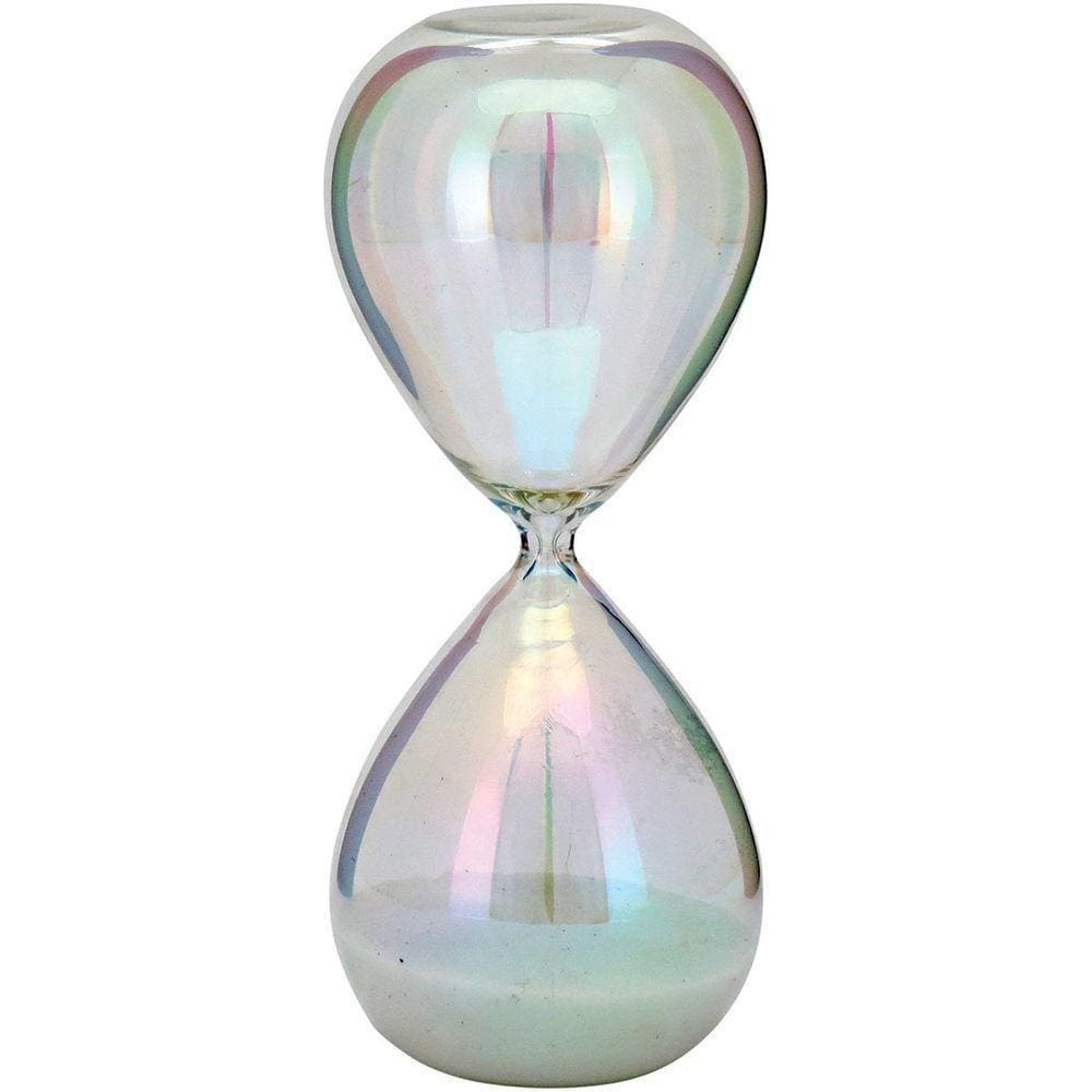 Ampulheta 19X8X8Cm Vidro Furta-Cor Areia Branca