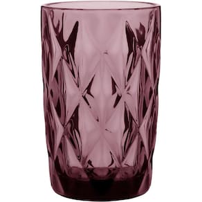 Copo Long Drink 13X8X8Cm 370Ml Vidro Rosa 6Pç