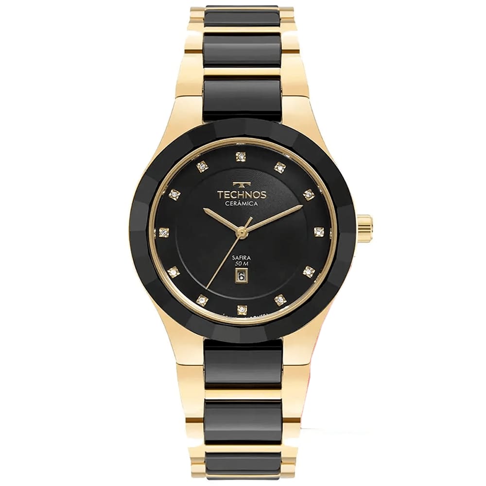 Relógio TECHNOS feminino cerâmica preto 2015CEN/1P