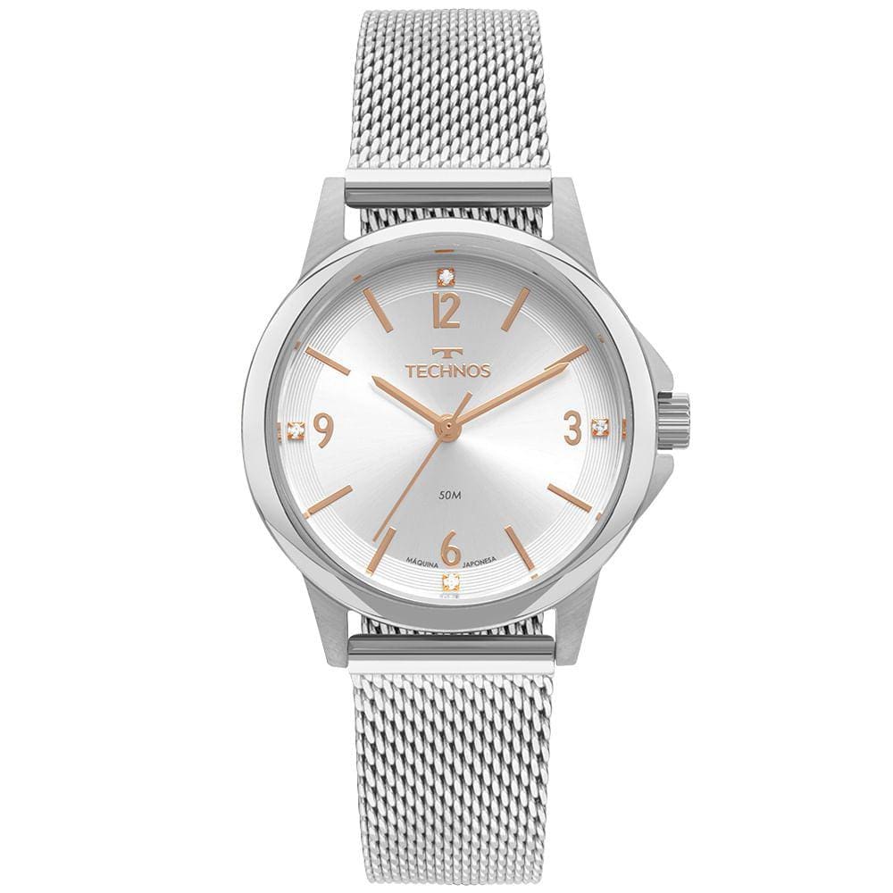 Relógio TECHNOS feminino prata esteira 2035MVD/1K